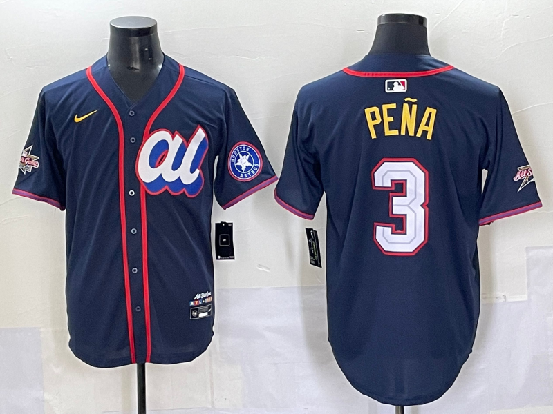 Men 2025 Houston Astros #3 Pena Drak Blue All star Nike MLB Jersey style 6->houston astros->MLB Jersey